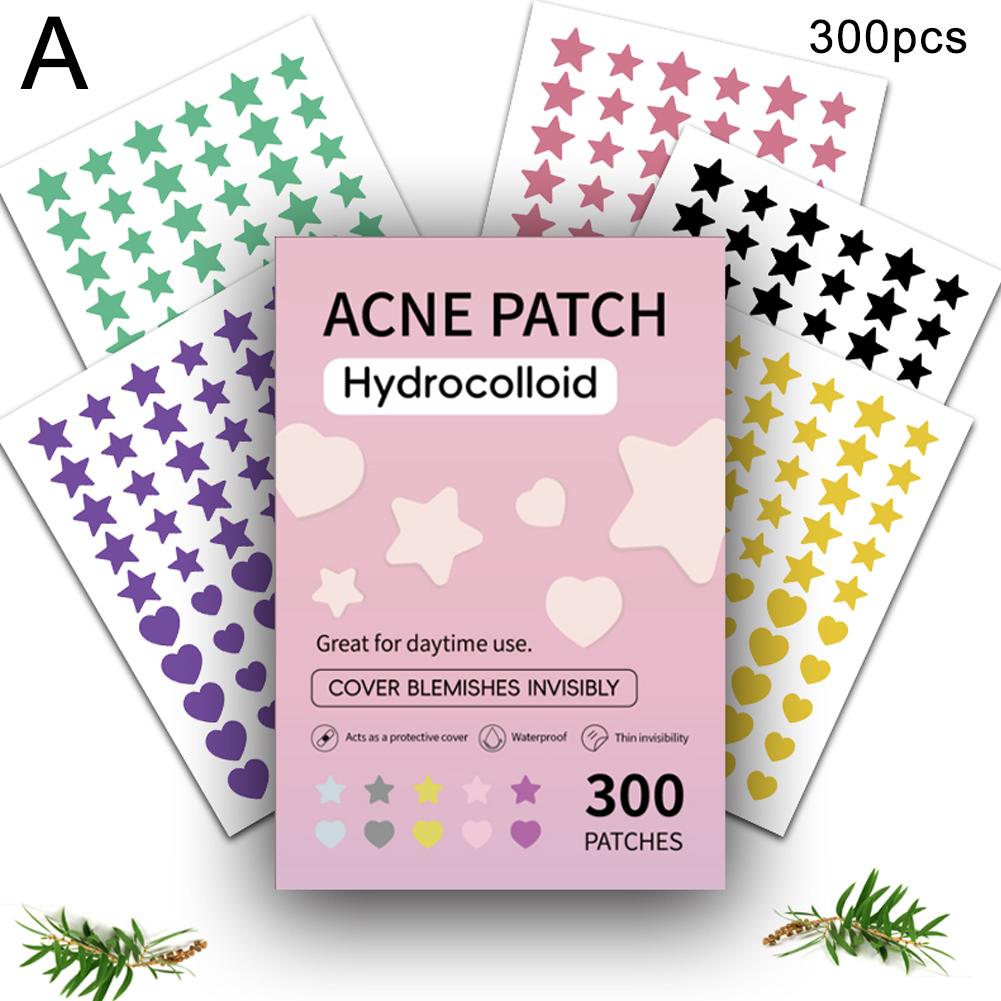 

Colorful Cute Stars Hearts Acne Pimple Patches Cover Stickers, Invisible Face Spot Pimple Concealer Makeup Stickers