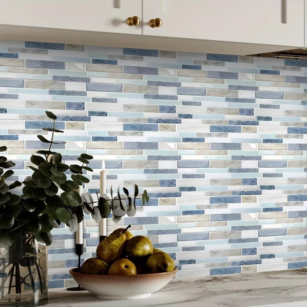 25PCS New Marble Pattern Kitchen Stickers 3D Effect Crystal Waterproof Bathroom Tile Stickers Self-Adhesive Oilproof Wallpaper