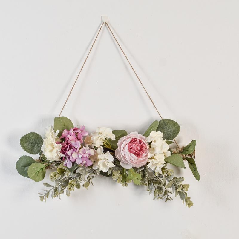 1PC Fake Flower Artificial Wreath Wall Pendant Wedding Aerial Hanging for Party Yard Decor