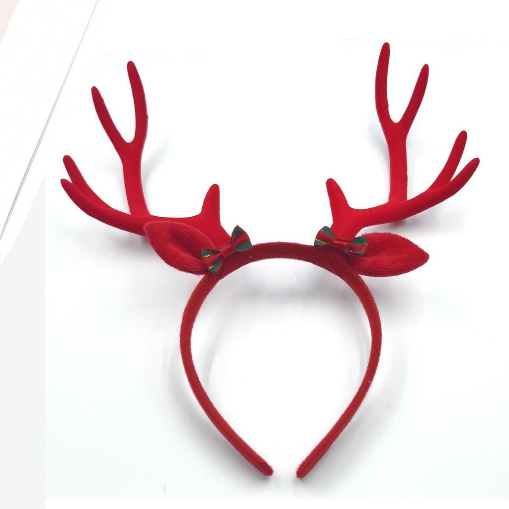 Large Red Reindeer Antler Headband - Creative Christmas Headwear & Photo Accessory for Adults