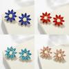 Vintage Flower Ear Studs Alloy Jewelry For Women With Elegant Design And Fall