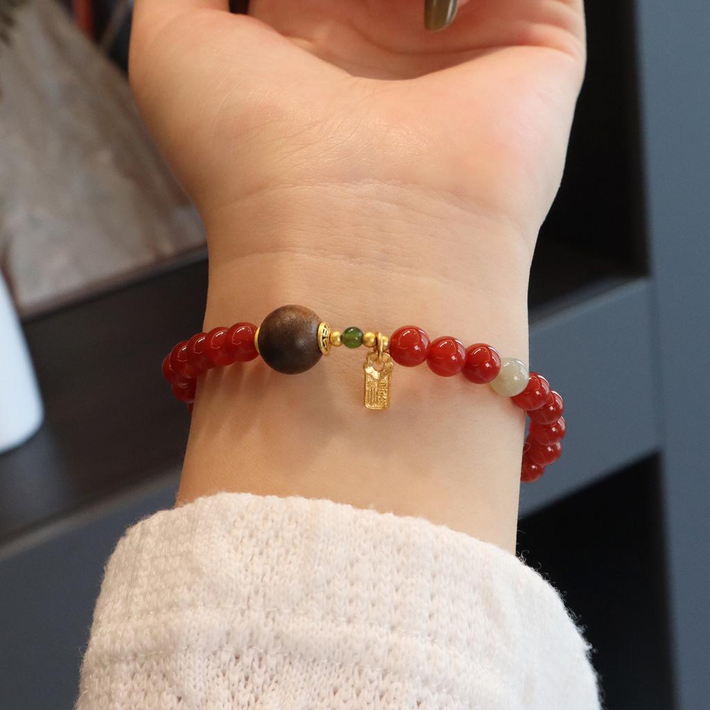 Natural Nanhong Agate Bracelet. Fashion Women Daily Jewelry Lucky Gift
