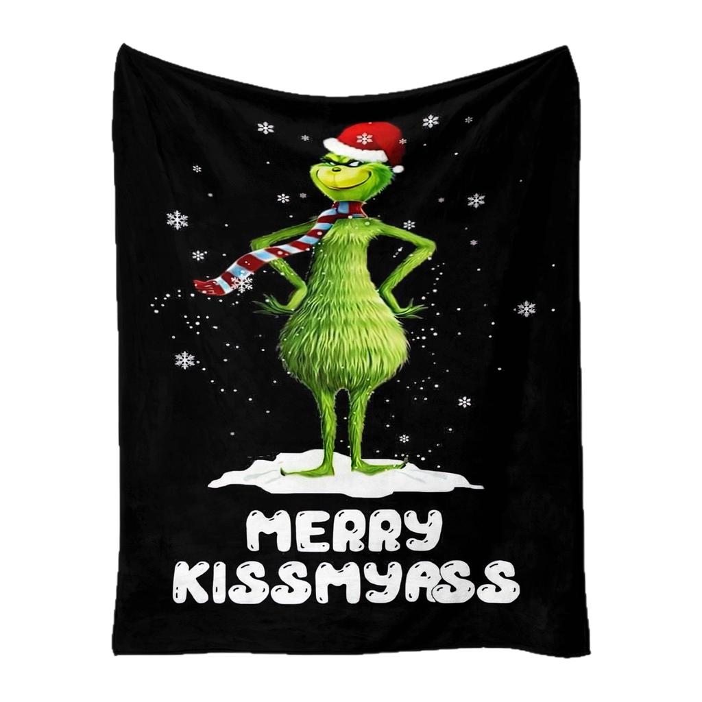 Printed Flannel Blanket Is Thick And Warm For Christmas, Suitable For The Elderly And Children To Keep Warm In Winter