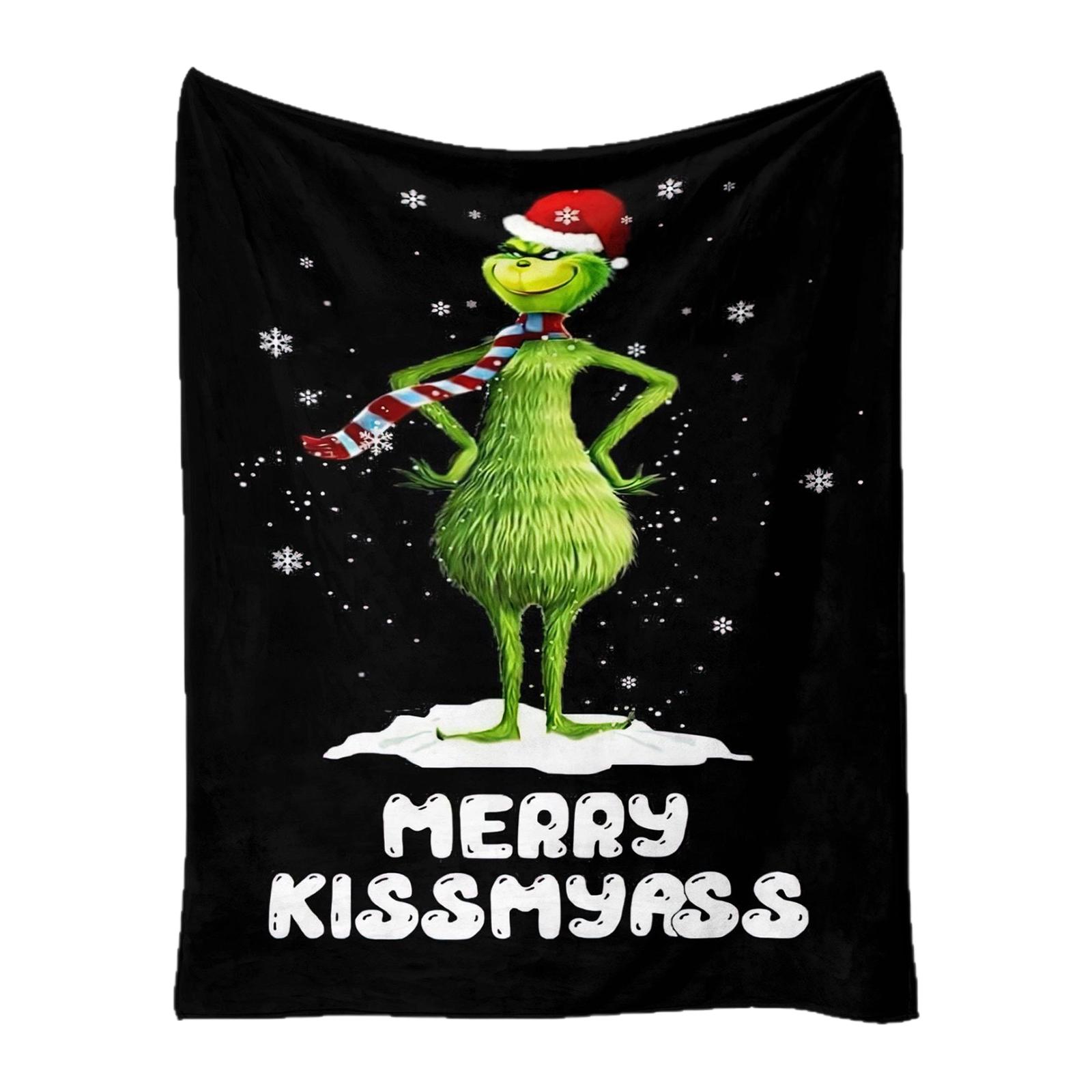 

Фланелевое одеяло с принтом толстое и теплое для Рождества, подходит для пожилых людей и детей, чтобы согреться зимой. One Size