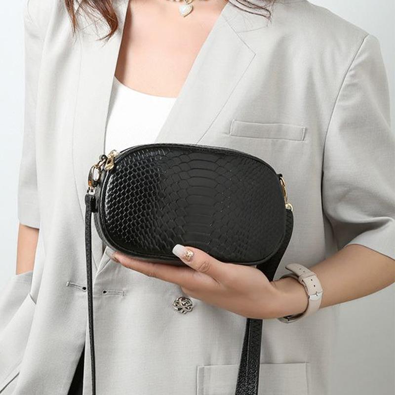 One-shoulder Messenger Women's Bag Crocodile Pattern First Layer Cowhide