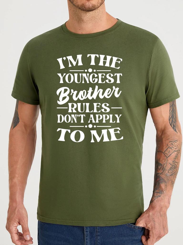 Lilicloth X Unisexikvskhan Im The Youngest Brother Unisexs Tshirt Funny Letter Print Tops Tees Shirts
