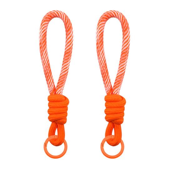 

2Pcs Keychain Lanyard Two-Color Design Braided Rope Wrist Strap with Hanging Ring Keys Phone Bag Decor DIY Accessories 2pcs темно-помаранчевий колір