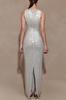 European American Women's Sleeveless Sequin Back Slit Evening Gown