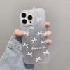 Summer feather yarn is suitable for Apple 16 black and white butterfly mobile phone case iPhone17 large hole anti-drop hard transparent soft edge
