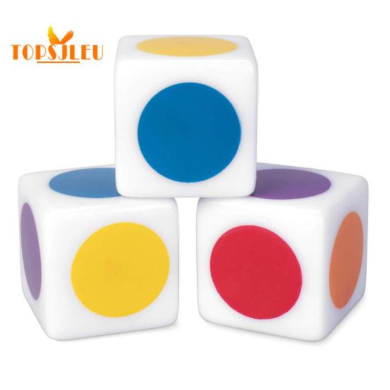 Colorful Dice - 10Pcs, 16MM, Teach Primary Secondary Colors, Fun Learning Games, Durable Acrylic, 6 Sided Educational Color Recognition Dice