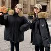 Tooling Parker Down Cotton-padded Jacket Women's Winter New Thick Little Fur Collar Cotton-padded Coat.