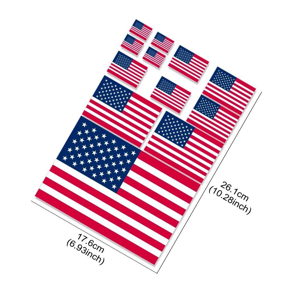 American Flag Creative Square Circular Flag Car Sticker Series Stickers Auto Body Windows Car Styling Car Decoration Accessories