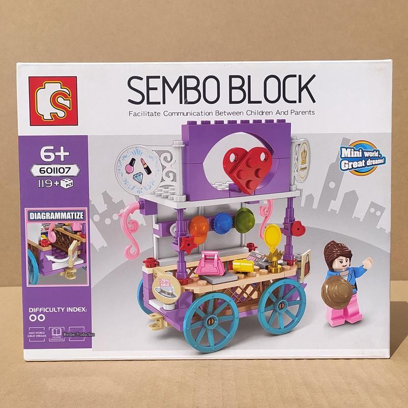 ShengBao Building Blocks Snack Cart Model for Girls
