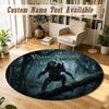 Predator Personalized Round Rug Support Custom Name, Soft Home Decor Mat