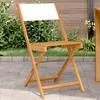 Vidaxl Bistro Chairs, 2 Pcs, Cream, Solid Acacia Wood and Fabric