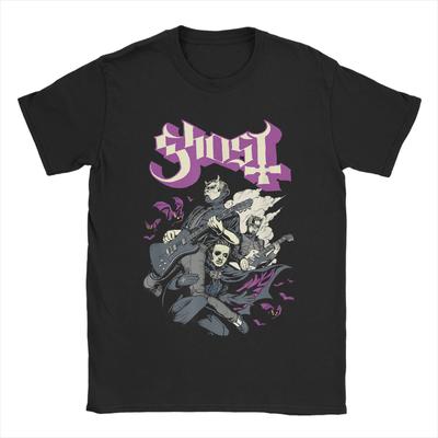 Ghost Band Fledermäuse Musik Rock T-Shirts Herren Welttournee 2025 Crazy Reines Baumwoll-T-Shirt Rundhals Kurzarm T-Shirt Merchandise