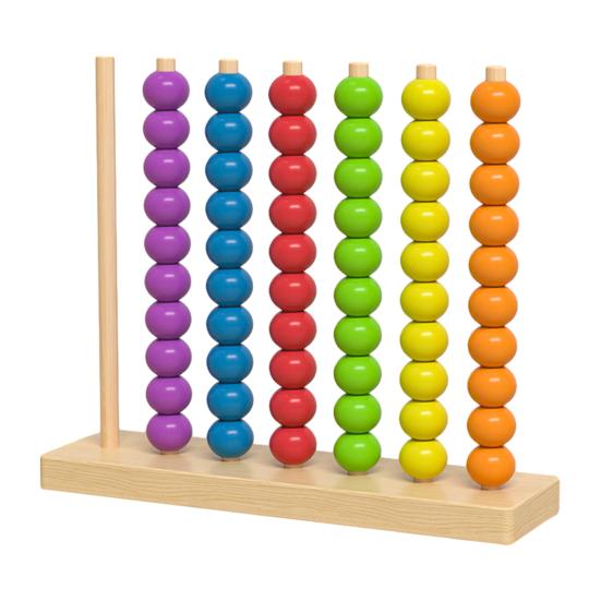 Holzperlen-Sequenzierspiel mit 7 Spalten Feinmotorik Vorschulbildung Farbsortierperlen Stapeln Lernspielzeug