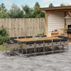 VidaXL Garden Dining Set 15 Pcs Grey Cushions Wicker 3278185