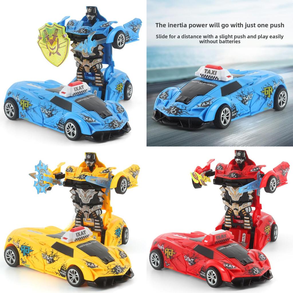 Plastic Childrens Deformation Car Toy With Inertia Drive For Early Learning And Parentchild Interaction
