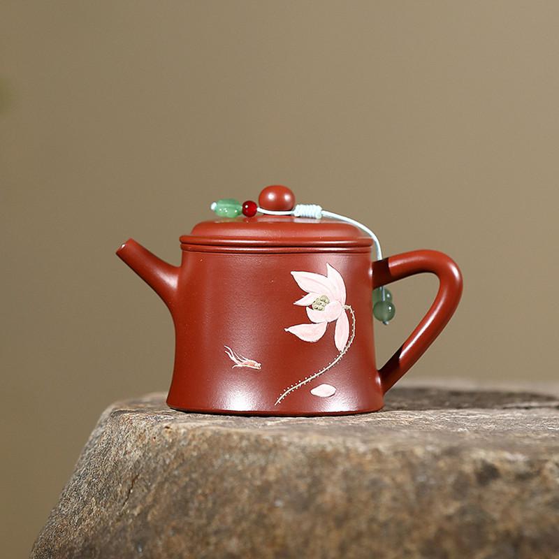 

Chinese Yixing Purple Clay Teapot Famous Handmade Flowers Tea Pot Household Raw Ore Dahongpao Beauty Kettle Zisha Tea Set 170ml