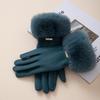 1PAIR gloves women's plush thickened cute windproof plush German plush imitation rabbit plush thick gloves riding warm open