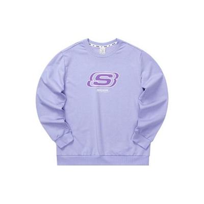 Skechers Colorful Casual Series Letter Pullover Sweatshirt Unisex Sweatshirt Sweet-Lavender L322U083-01DU
