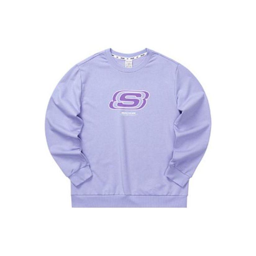 Skechers Яркая Повседневная Серия Свитшот с Буквой Унисекс Свитшот Сладкий Лавандовый L322U083-01DU S
