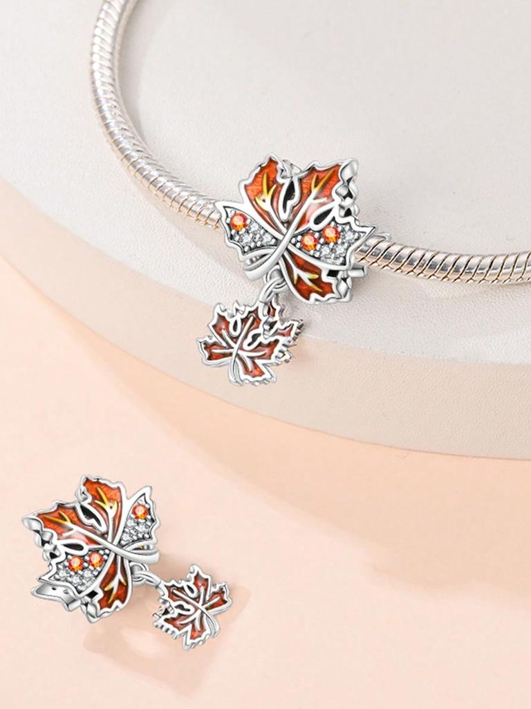 Autumn Pumpkin Squirrel Peacock Beads Charm Copper Plated Fit Charms Copperoriginal Bracelet For Jewelry Making Diy Charm