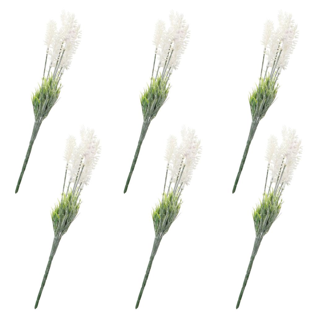 6Pcs Artificial Lavender Ornament Simulated Lavender Decor Faux Plastic Plants Home Office Study Decoration Faux Plastic Plants