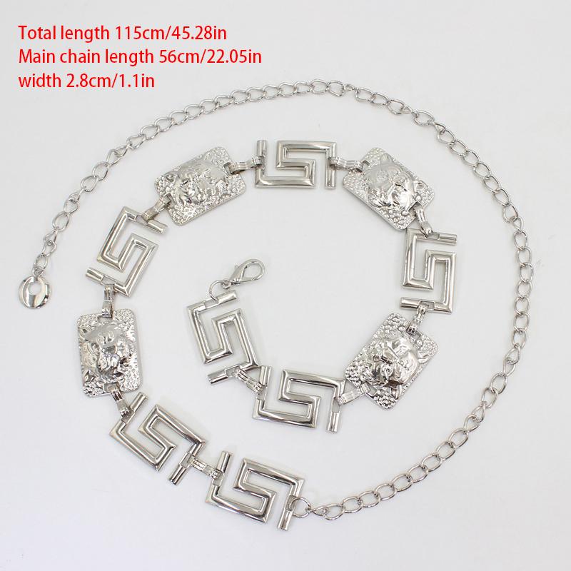 Metal Geometric Waist Chain Adjustable Belt Body Chain Jewelry For Women Shirt Dress Decorative Waist Chain