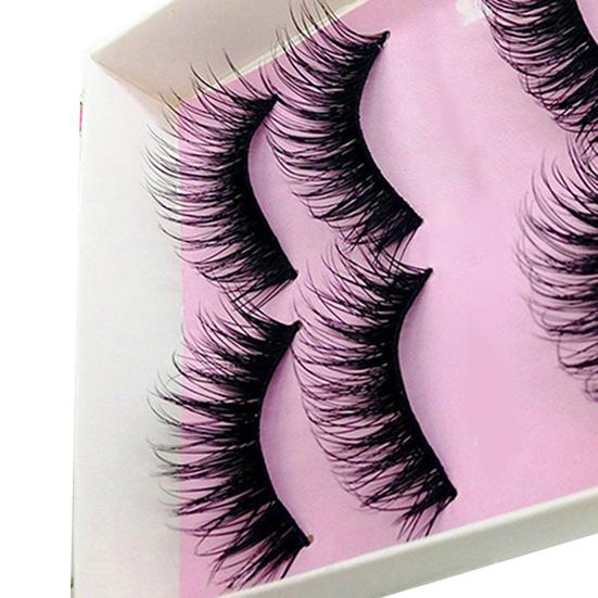 5 par Beauty Wispies Naturliga Långa Tjocka Mjuka Falska Handgjorda Ögonfransar