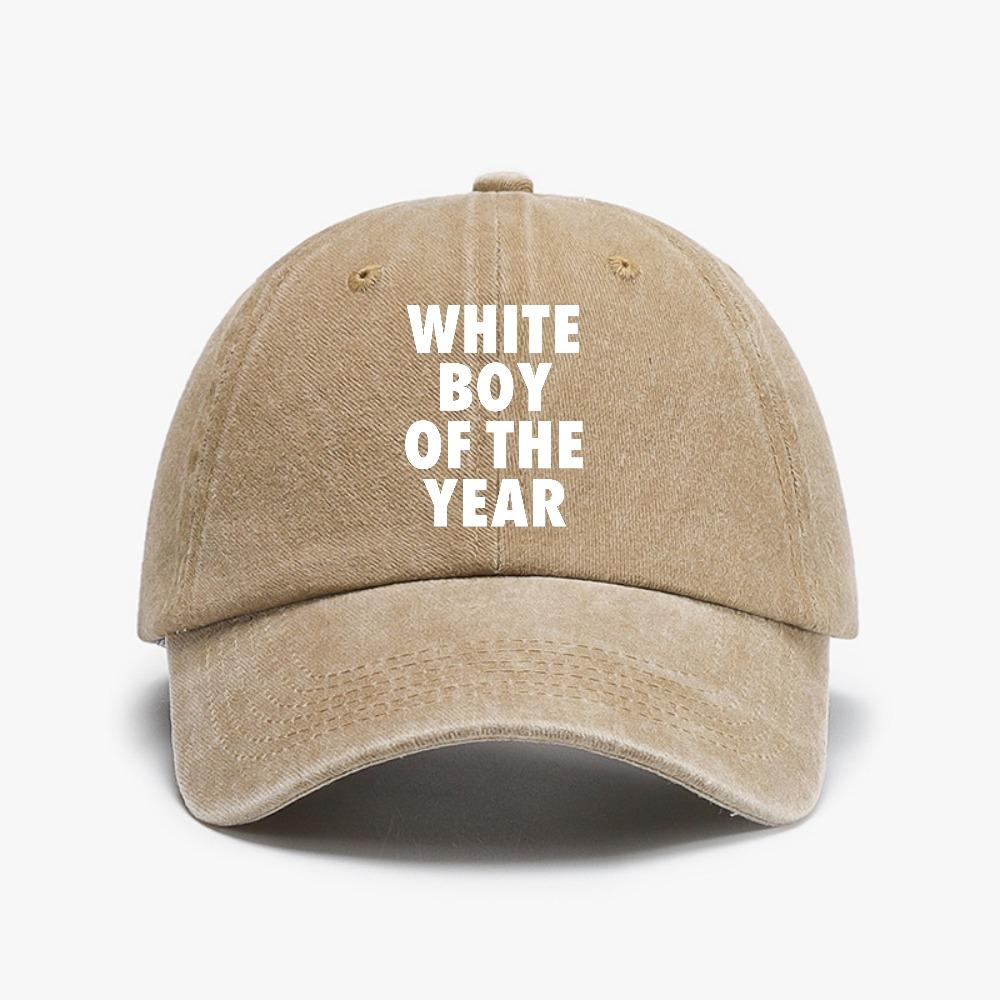 WHITE BOY OF THE YEAR cool Baseball Cap Retro Summer Women Unisex Clothes Girl Distressed Washed hats