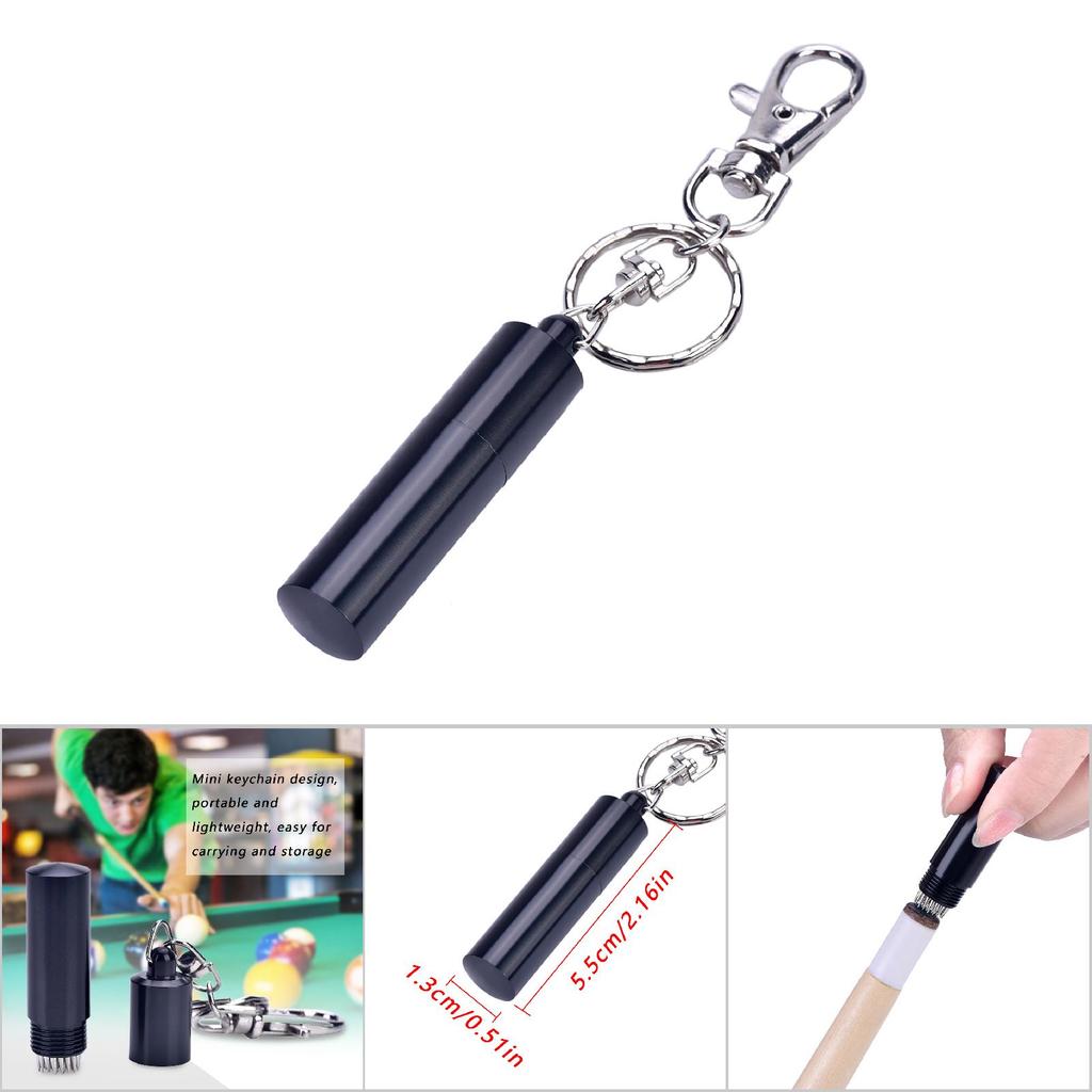Billiard Pool Snooker Stick Shaper Cue Tip Pick Keychain Repair Tool (Black)