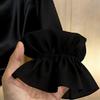 Spring Autumn Women's Round Neck Blouse High-end Pearl Satin Shirt Top