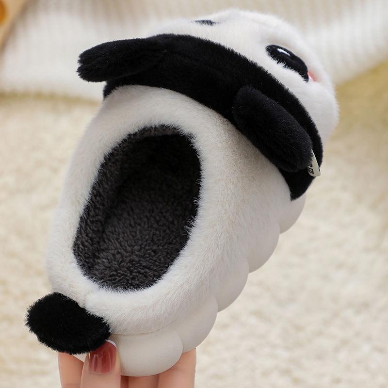 Nové zimní domácí pantofle dívky panda boty děti teplé domácí pantofle kožešinová zvířátka dítě nadýchané pantofle kawaii vnitřní podlahové boty