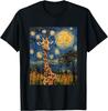 Cute Giraffe Africa - Van Gogh Style - Starry Night T-Shirt Mens Womens Tees Top Unisex T-Shirt Mens Womens Tees Top
