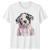 Dalmatian Puppy Dog Wearing Pink Unisexs TShirt Dalmatian Dog Lover Gift For Her