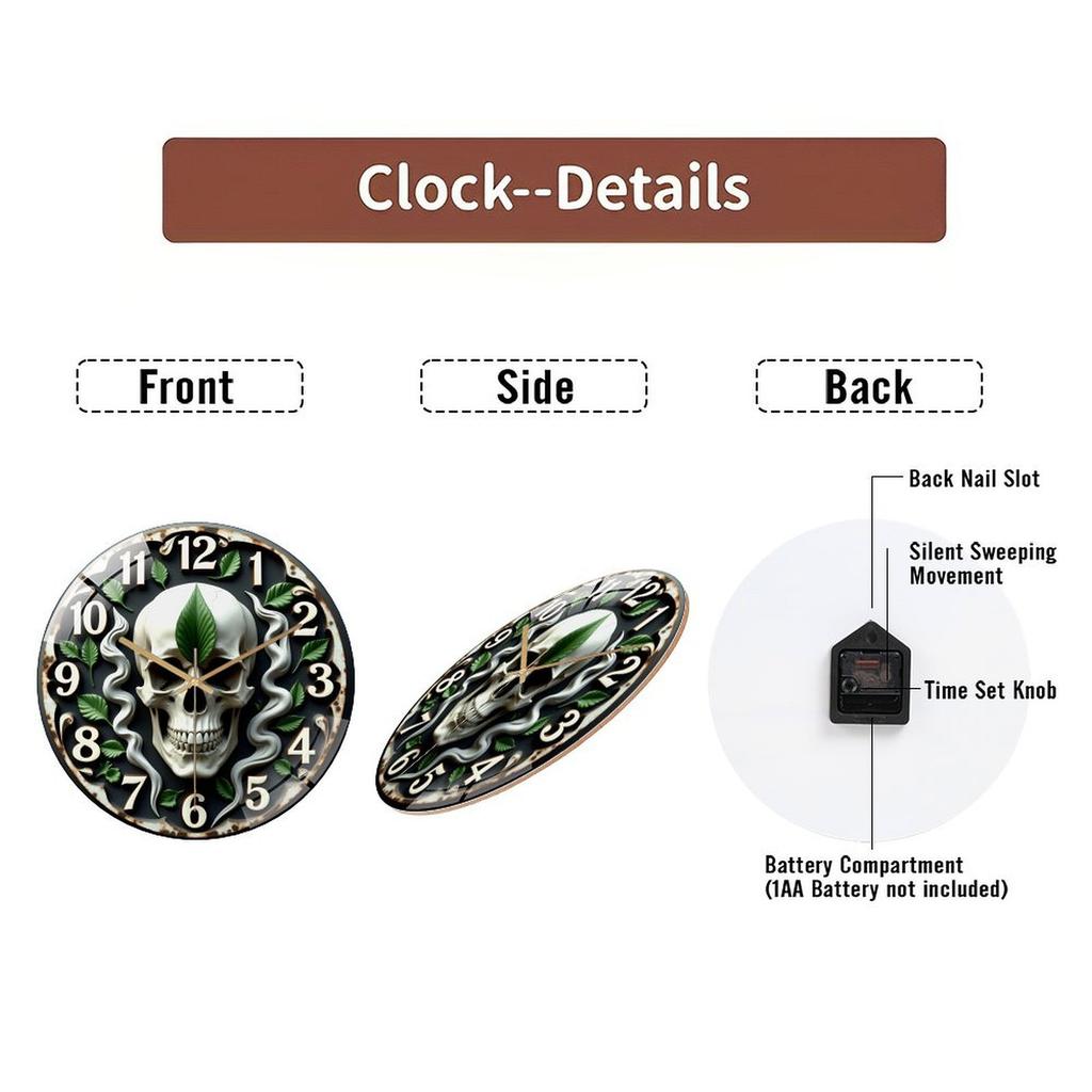 30x30cm Glass Wall Clock for a Jeweler with Custom Ring and Gemstone