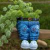 1Pc Jeans Pants Shaped Flowerpot Resin Statue Succulent Pot Plant Flower Planter for Indoor Garden Yard Lawn Porch Patio Outdoor