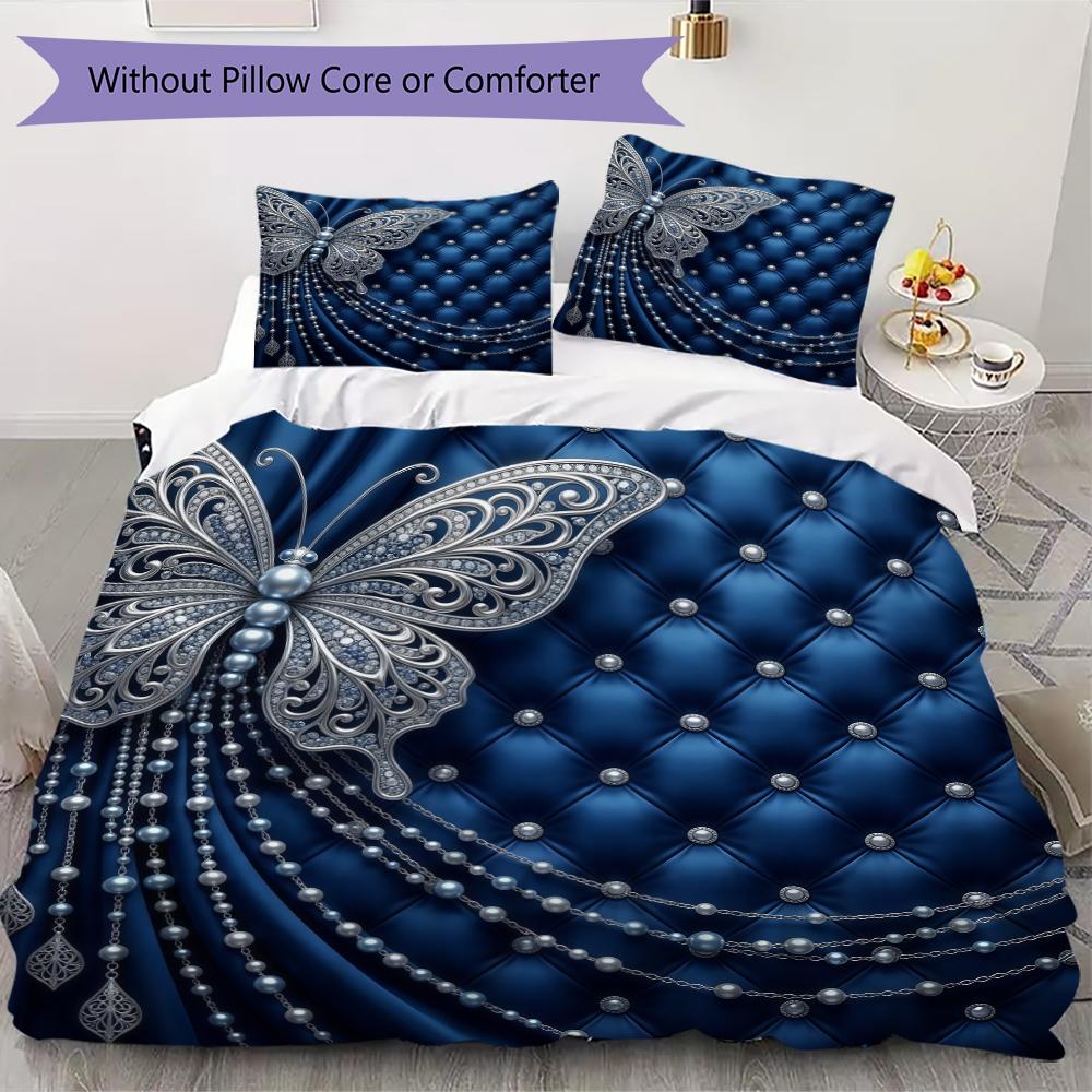 Sparkle Jewel Pattern Bedding uilt Set uilt Cover Pillowcase Home Decoration Birthday Gift (1 * duvet cover + 2 * pillowcase without core)