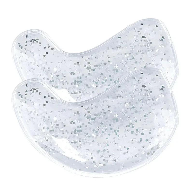 2pcs Reusable Cooling Gel Eye Pads, Hot Cold Therapy for Dark Circles & Puffy Eyes, Relief Gel Eye Mask, Portable for Travel серебряный