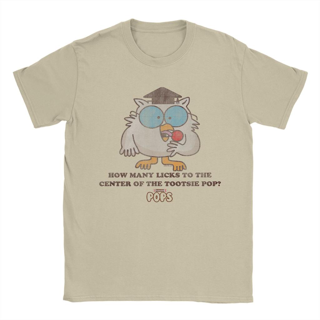 Tootsie Roll Pop Eule Wie viele Lutscher bis zum Kern T-Shirts Herren Vintage T-Shirt Rundhals T-Shirts Kurzarm Kleidung Neuankömmling