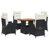 VidaXL 5-Piece Garden Dining Set with Cushions, Patio Table, Patio Furniture, Outdoor Furniture, Black 3277434