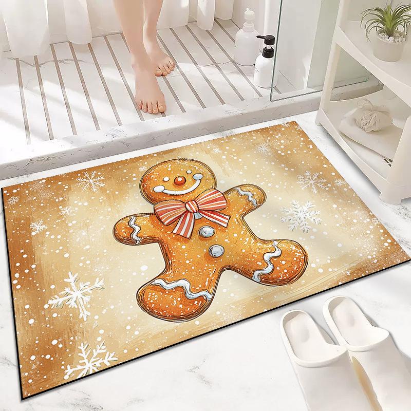 Snowman Entrance Door Mat Household Wear-resistant and Dirt-resistant Entrance Door Mat Bedroom Door Carpet Non-slip Floor Mat