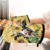 UNICEU Sunflower Cow Print Oven Mitts and Pot Holders Set of 4 Heat Resistant Kitchen Oven Mitts Gloves and Potholders for Baking Cooking Grilling