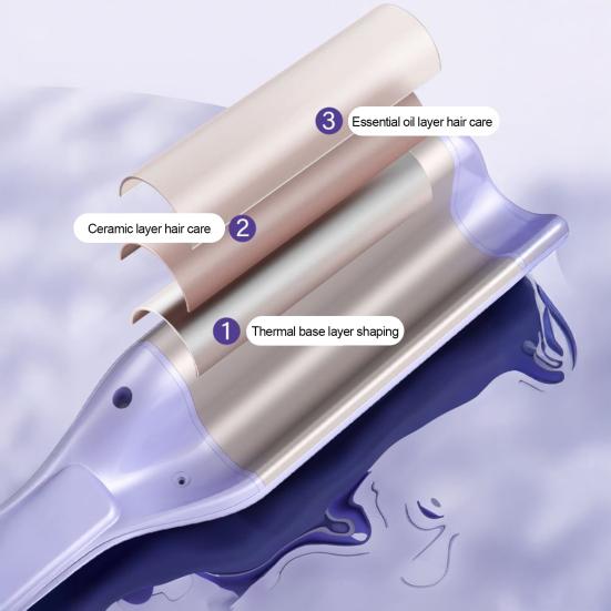 Yousheng Hair Curling Iron 4 Temperature Adjustable French Wave Hair Curler Quick Heating Electric Hair Crimper Waver Women Wavy Hair Curling Wand