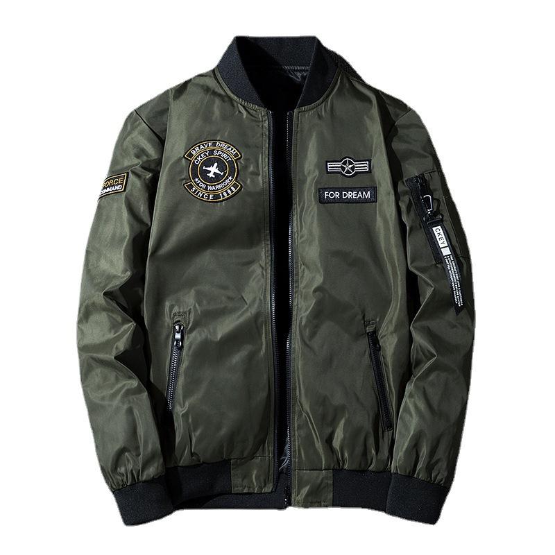 Autumn and Winter Men's Air Force Pilot Jacket Men's Embroidered Baseball Uniform Loose Workwear Large Size Trendy Jacket
