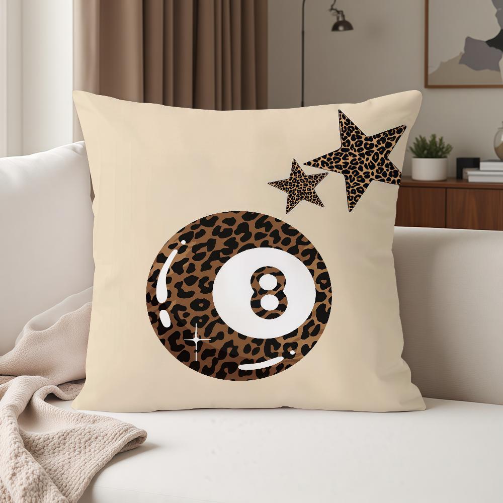 Leopard Print Black Eight Pillow Case Suitable For Bedrooms Living Rooms Cars Home Decoration