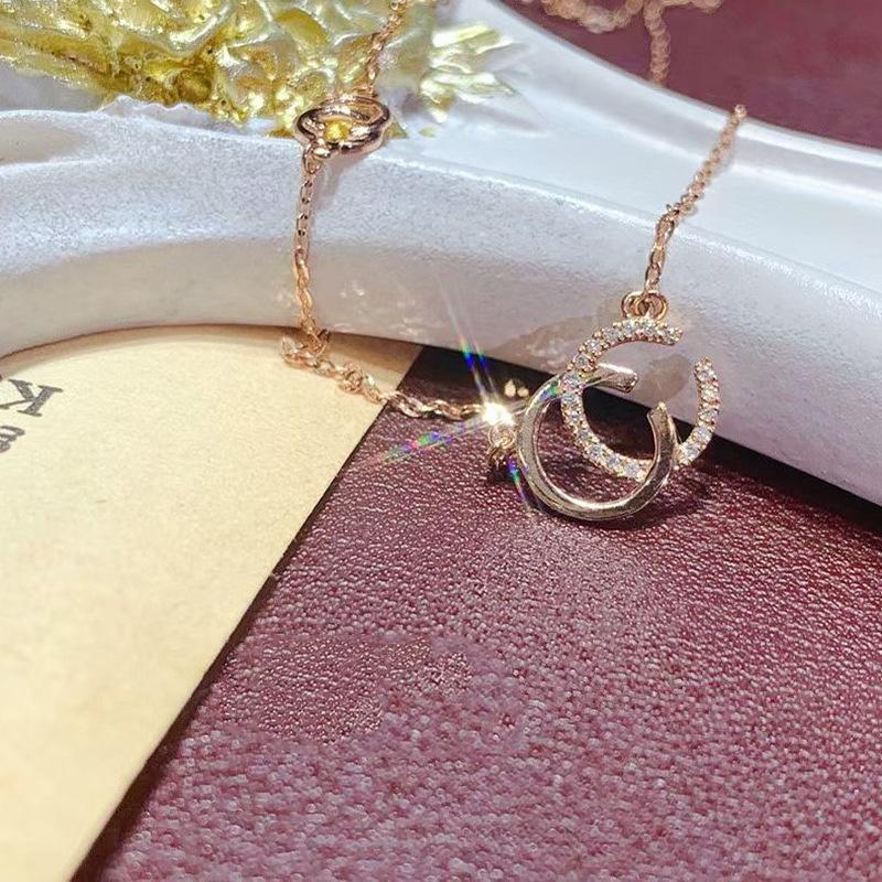 Dafang Student Flash Diamond Simple Small Fragrant Temperament Female Collarbone Chain Cchic Necklace Double Mori Small Fresh