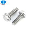 DIN6921 M4 M5 M6 M8 M10 M12 Black 304 Stainless Steel External Hex Hexagon Flange Bolt Toothed Anti-skid Screws With Pad